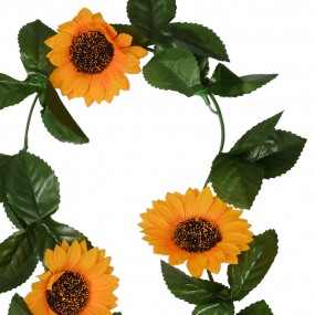 26PL0356 Artificial Flower Garland 200 cm Yellow Plastic Sunflowers