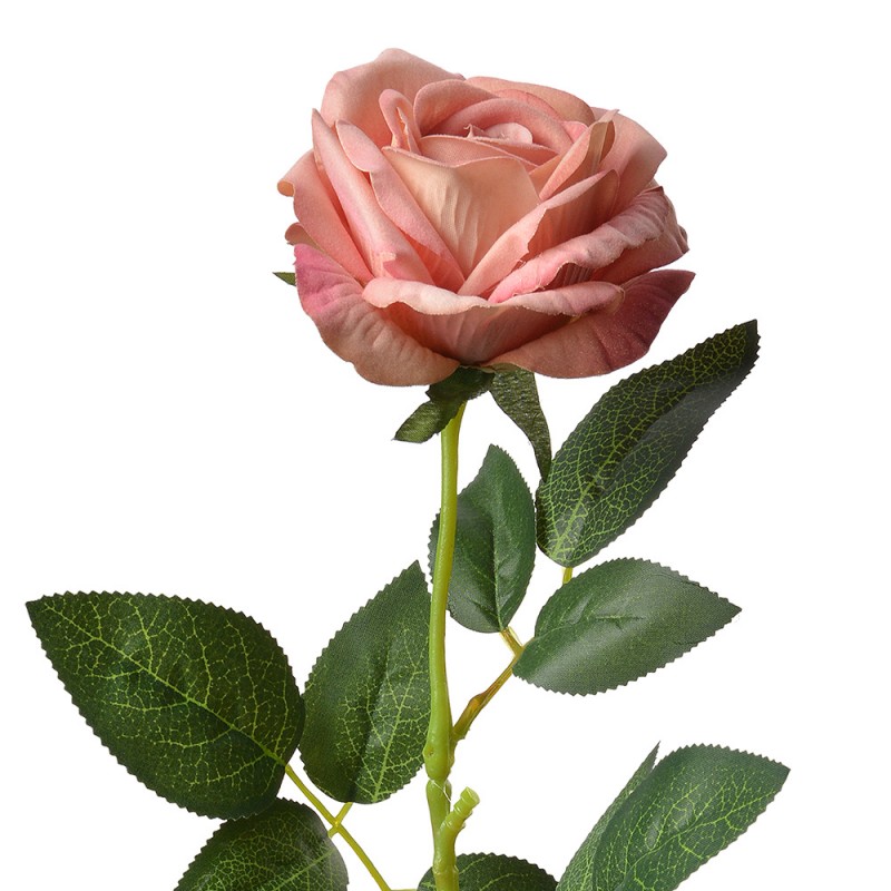 6PL0360 Artificial Flower Rose 62 cm Pink Plastic