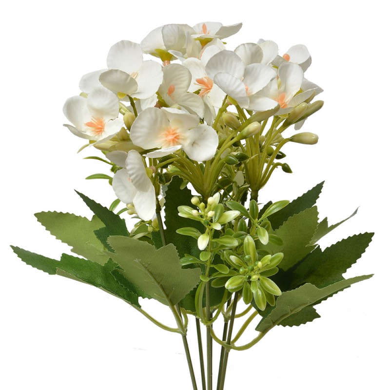 6PL0363W Fleur artificielle 30 cm Blanc Plastique