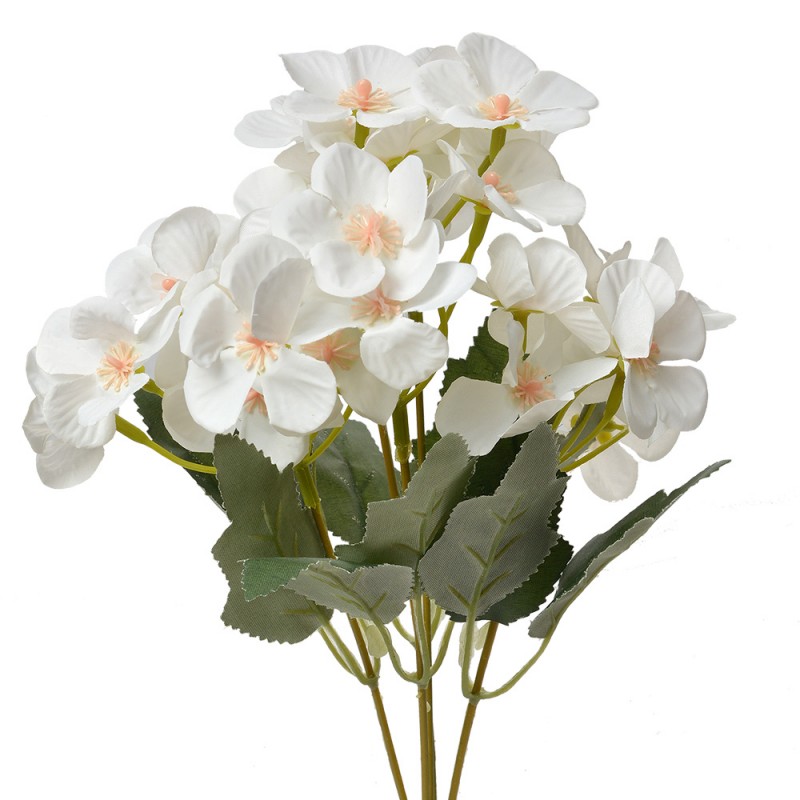 6PL0364W Fleur artificielle 30 cm Blanc Plastique