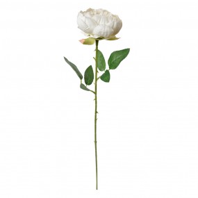 26PL0366W Artificial Flower Rose 62 cm White Plastic