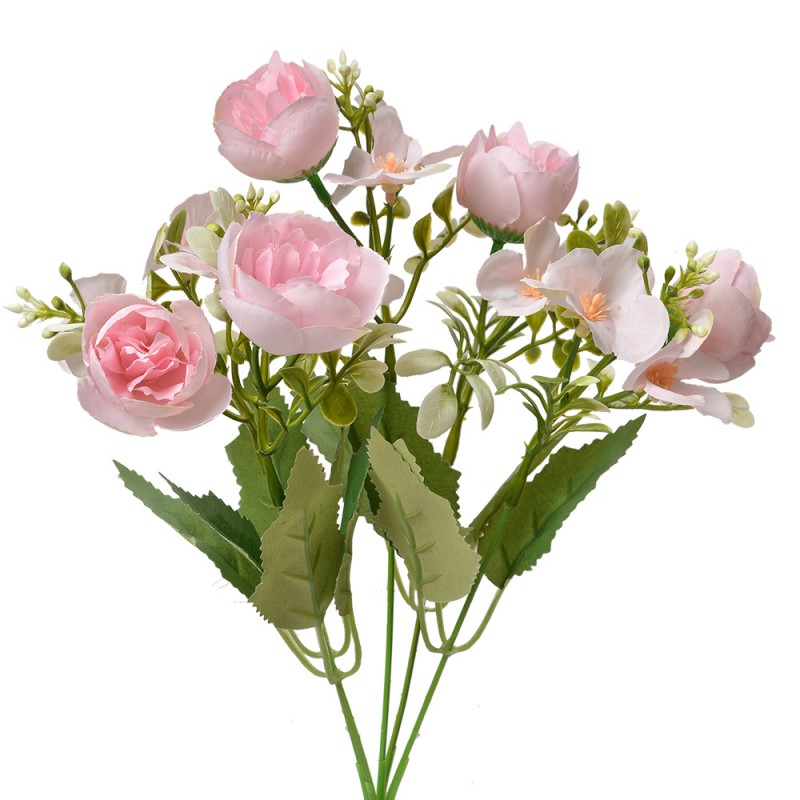 6PL0367 Fleur artificielle 34 cm Rose Plastique