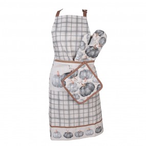 2CSP44 Oven Mitt 18x30 cm Grey Cotton Pumpkin