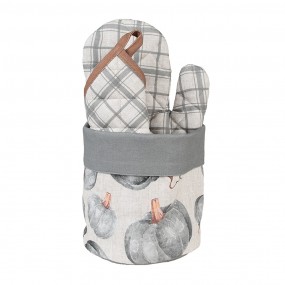 2CSP50 Bread Basket Ø 15x16 cm Grey Cotton Pumpkin