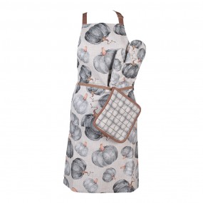 2CSP41-1 Kitchen Apron 70x85 cm Grey Cotton Pumpkin