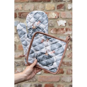 2CSP45 Pot Holder 20x20 cm Grey Cotton Pumpkin Square