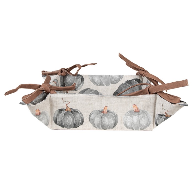 CSP47 Bread Basket 35x35x8 cm Grey Cotton Pumpkin Square