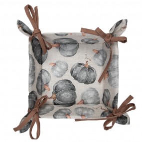 2CSP47 Bread Basket 35x35x8 cm Grey Cotton Pumpkin Square