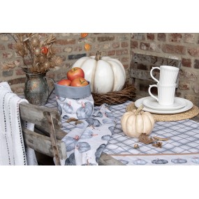 2CSP47 Bread Basket 35x35x8 cm Grey Cotton Pumpkin Square