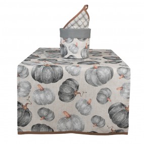 2CSP64 Table Runner 50x140 cm Grey Cotton Pumpkin