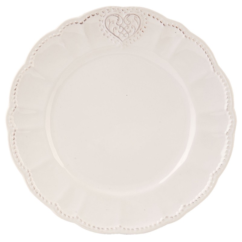 HRTDPN Assiette de petit déjeuner Ø 21 cm Beige Céramique Rond Assiette