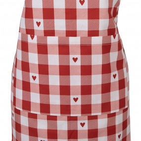 2LVT41 Kitchen Apron 70x85 cm White Red Cotton Hearts Diamonds