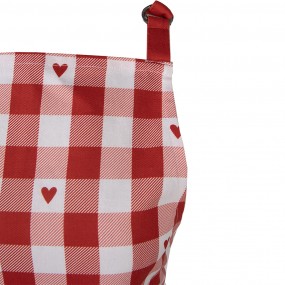 2LVT41 Kitchen Apron 70x85 cm White Red Cotton Hearts Diamonds