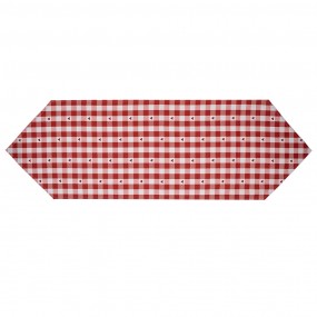 2LVT65 Chemin de table 50x160 cm Rouge Blanc Coton Coeurs carreaux