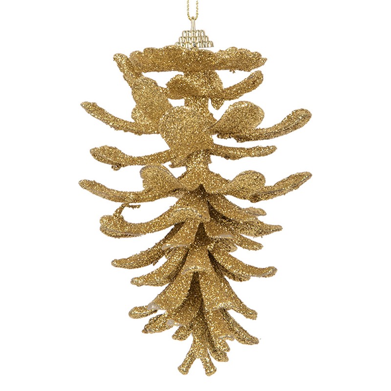 65792 Christmas Ornament Pinecone Ø 9x15 cm Gold colored Plastic