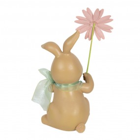 26PR3132 Figurine Lapin 9x9x17 cm Marron Vert Polyrésine Accessoires de maison