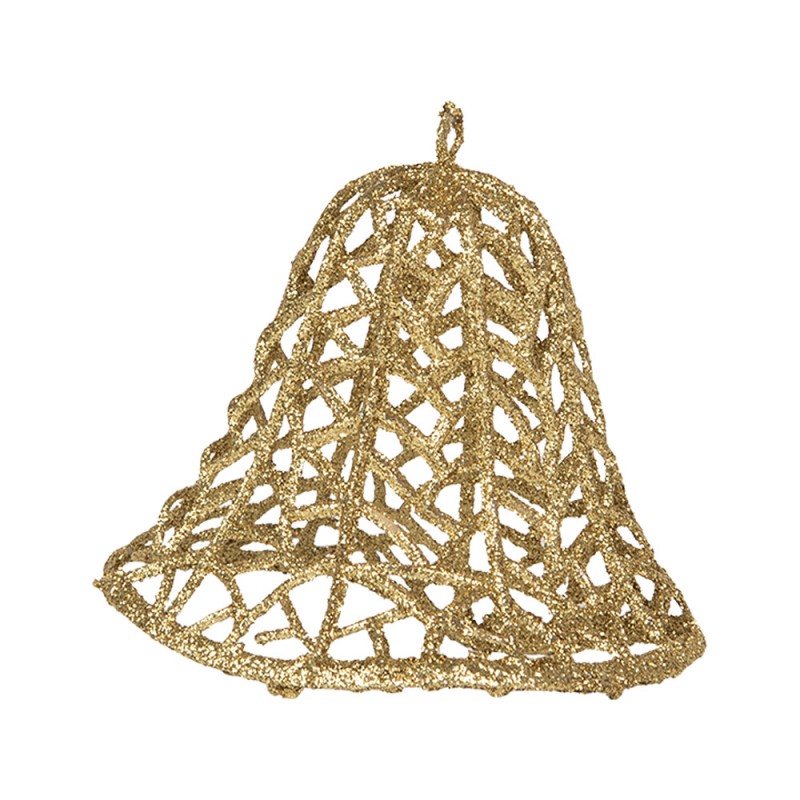 65791 Christmas Ornament Bell Ø 11x11 cm Gold colored Plastic