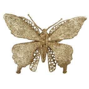 265795 Decorative Figurine Butterfly 17x2x12 cm Gold colored Plastic