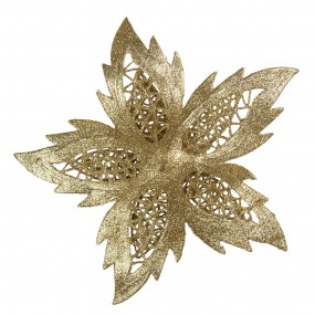 265813 Artificial Flower Poinsettia Ø 23x5 cm Gold colored Plastic