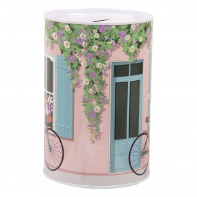 26BL0156 Money Box Ø 10x15 cm Pink Metal Bicycle