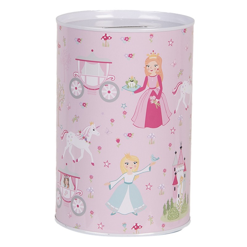 6BL0159 Money Box Ø 10x15 cm Pink Metal