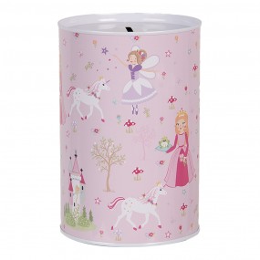 26BL0159 Money Box Ø 10x15 cm Pink Metal