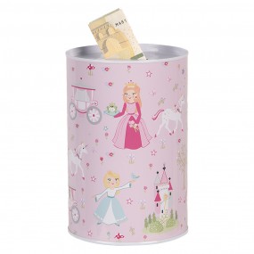 26BL0159 Money Box Ø 10x15 cm Pink Metal