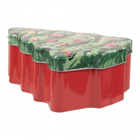 26BL0154 Boîte de rangement Sapin de Noël 15x18x7 cm Vert Métal