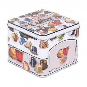 26BL0178 Storage tin 15x15x12 cm White Metal