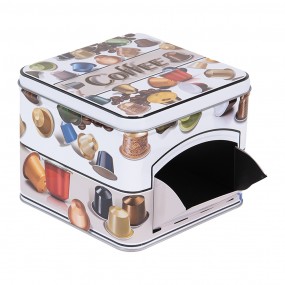 26BL0178 Storage tin 15x15x12 cm White Metal