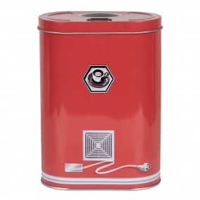 26BL0190 Storage tin 14x8x19 cm Red Metal Coffee Cup