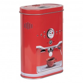 26BL0190 Storage tin 14x8x19 cm Red Metal Coffee Cup