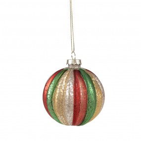 26GL2737GG Boule de Noël set de 4  Ø 8x8 cm Rouge Vert Verre