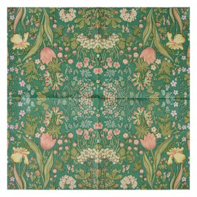 273070 Servetten Papier Set van 20 33x33 cm Groen Bloemen