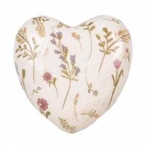 26CE1917 Decoration Heart 11x11x4 cm Beige Pink Ceramic