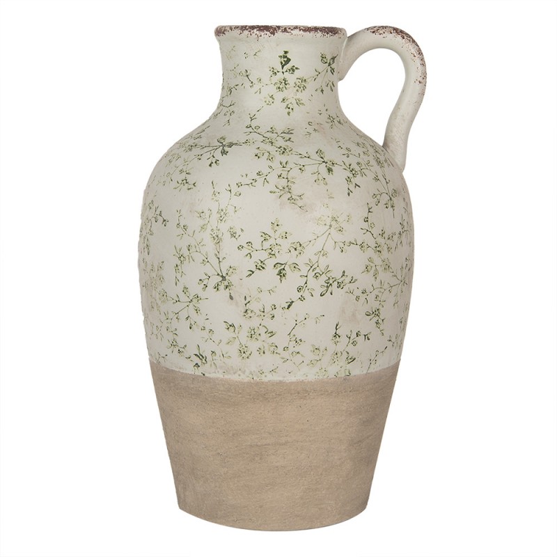 6CE1926 Brocca decorativa Ø 30x50 cm Verde Ceramica Fiori