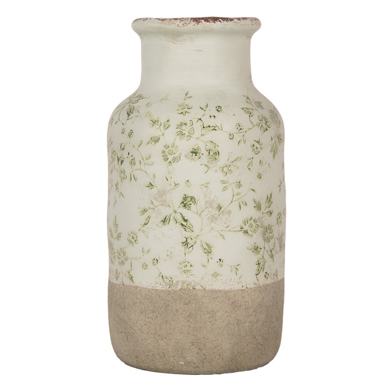 6CE1929M Vase Ø 14x26 cm Grün Keramik Blumen