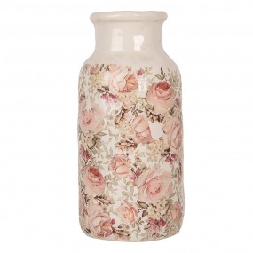 26CE1930L Vase Ø 15x32 cm Beige Ceramic Flowers