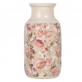 26CE1930M Vaso  Ø 14x26 cm Beige Ceramica Fiori