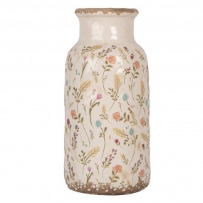 26CE1931L Vase Ø 15x32 cm Beige Ceramic Flowers