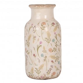 26CE1931M Vase Ø 14x26 cm Beige Ceramic Flowers