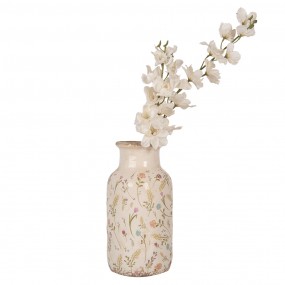 26CE1931M Vase Ø 14x26 cm Beige Ceramic Flowers