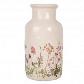 26CE1932M Vaso  Ø 14x26 cm Beige Ceramica Fiori