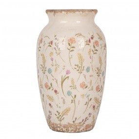 26CE1941S Vaso  Ø 16x27 cm Beige Ceramica Fiori