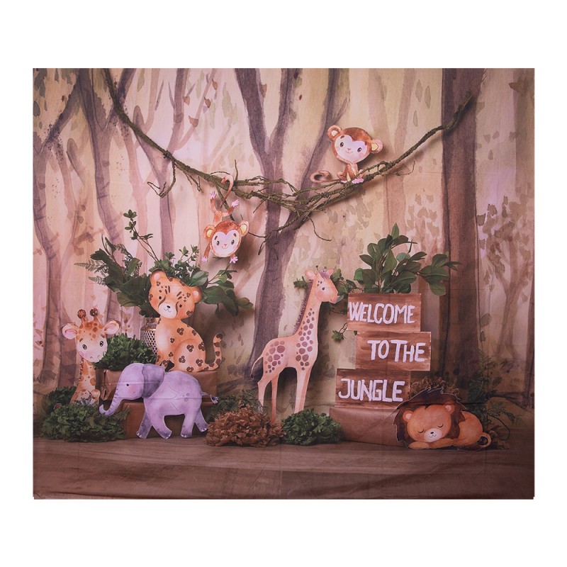 6WK0044 Achtergronddoek 180x210 cm Bruin Stof Jungle