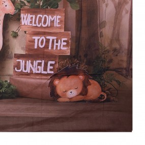 26WK0044 Achtergronddoek 180x210 cm Bruin Stof Jungle