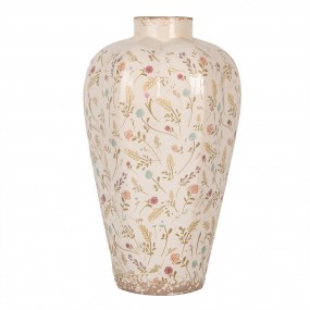 26CE1937L Vase Ø 24x40 cm Beige Keramik Blumen