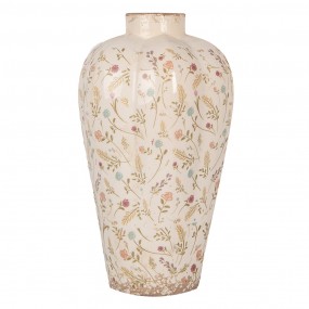 26CE1937L Vase Ø 24x40 cm Beige Keramik Blumen