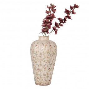 26CE1937L Vase Ø 24x40 cm Beige Céramique Fleurs