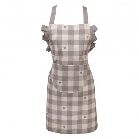 2LVT41KG Kids' Apron 48x56 cm Grey Beige Cotton Hearts